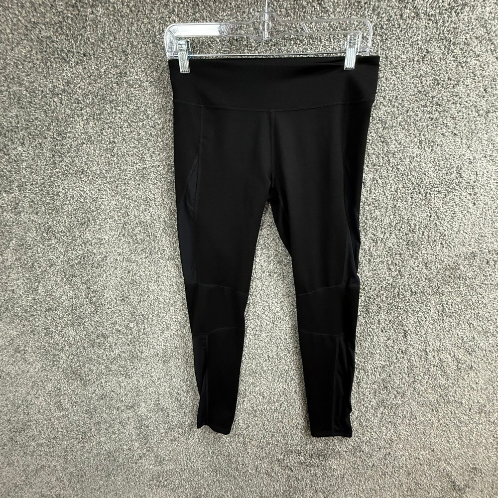 Fabletics Black Mesh Panel Activewear Leggings Womens Small 24 Inseam Athleisure